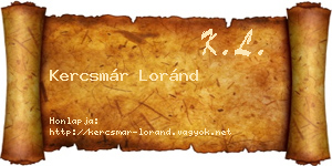 Kercsmár Loránd névjegykártya